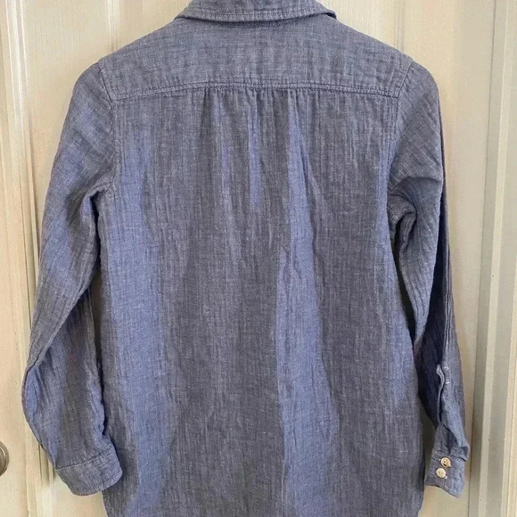 Mary McFadden Womens Blue Chambray Button Down Shirt - Picture 6 of 7